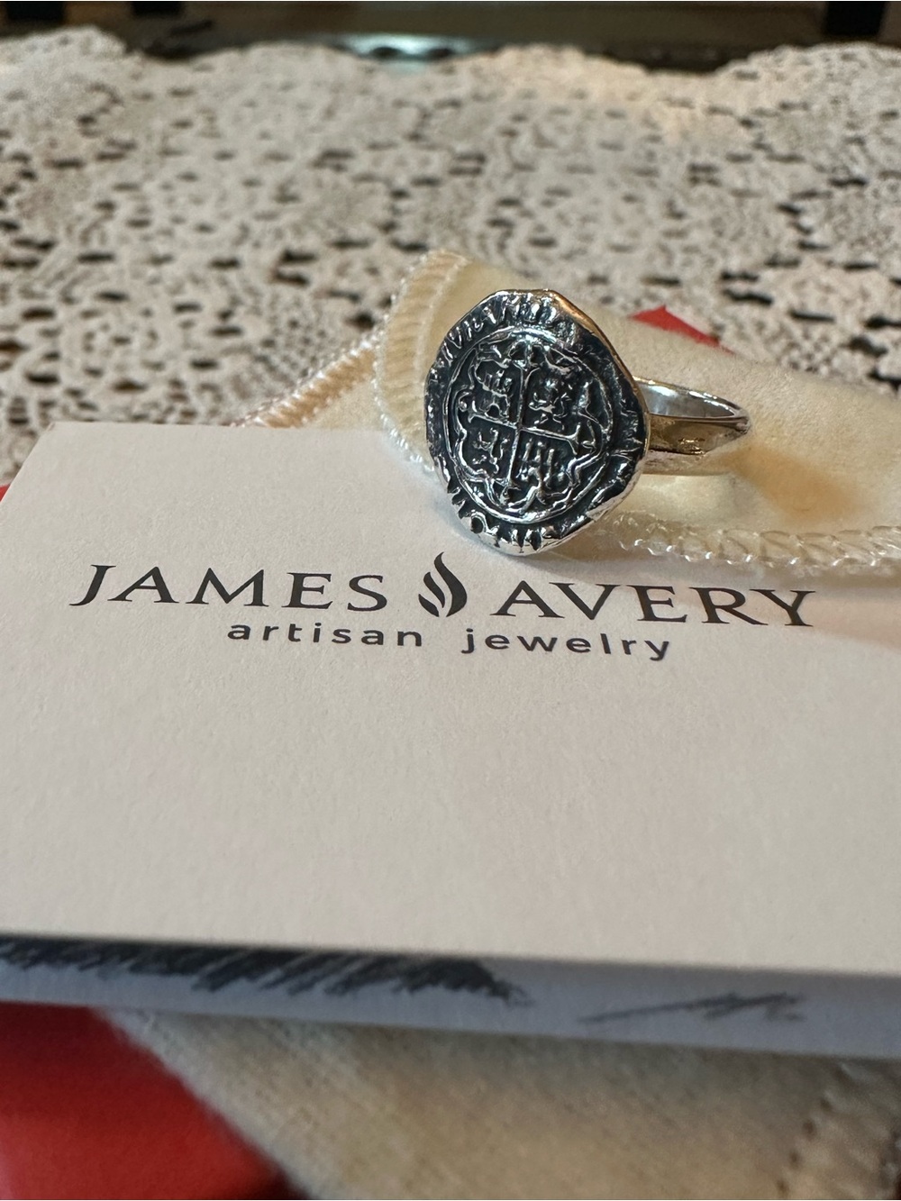 Retired James Avery Pieces Of Eight Ring Size 7.5 (JA-1).